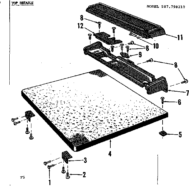 Kenmore 587798210 top details diagram