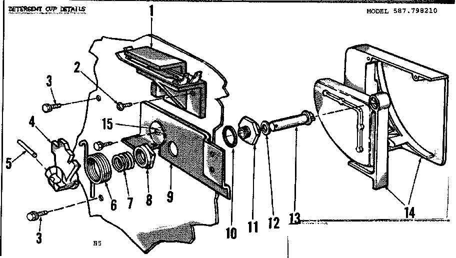 Kenmore 587798210 detergent cup details diagram