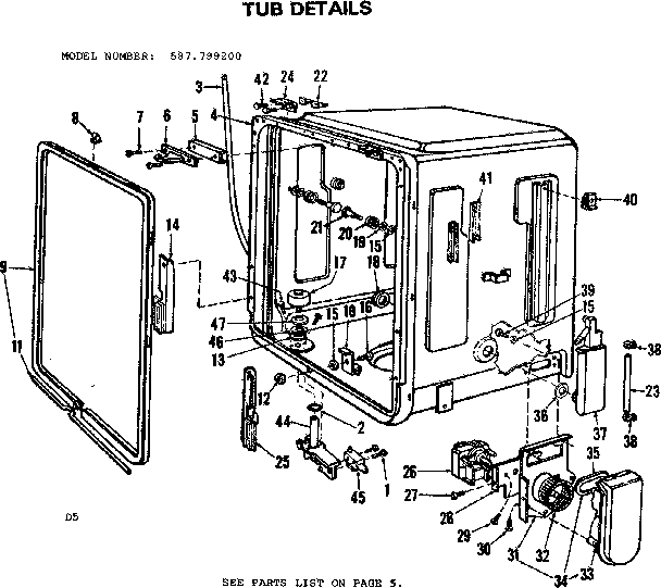 Kenmore 587799200 tub diagram