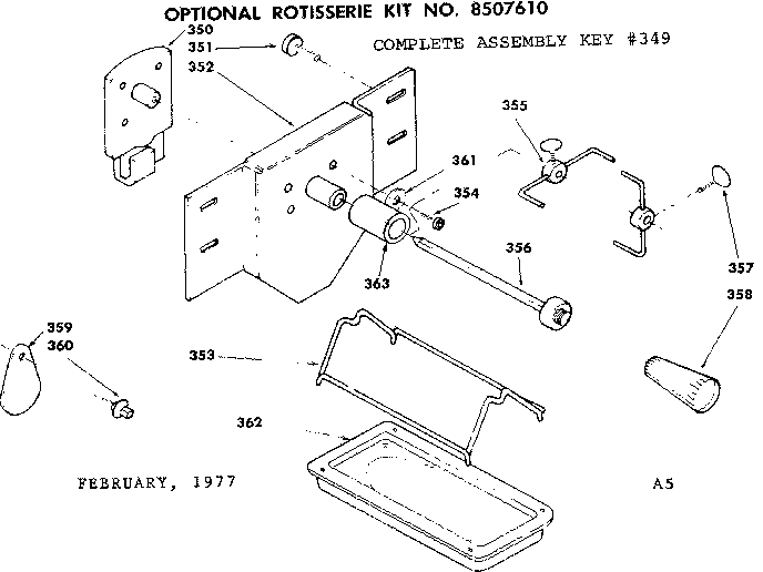 Kenmore 6286447910 optional rotisserie diagram