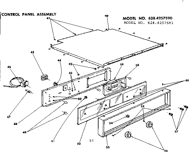 Kenmore 6284257590 control panel assembly diagram