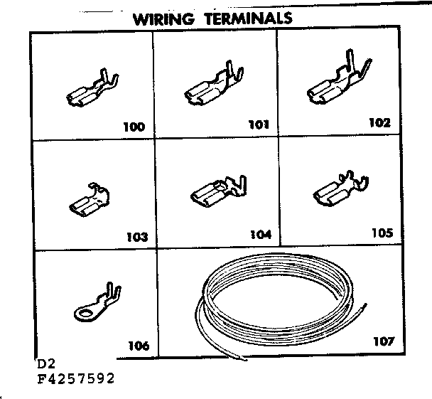 Kenmore 6284257592 wiring terminals diagram