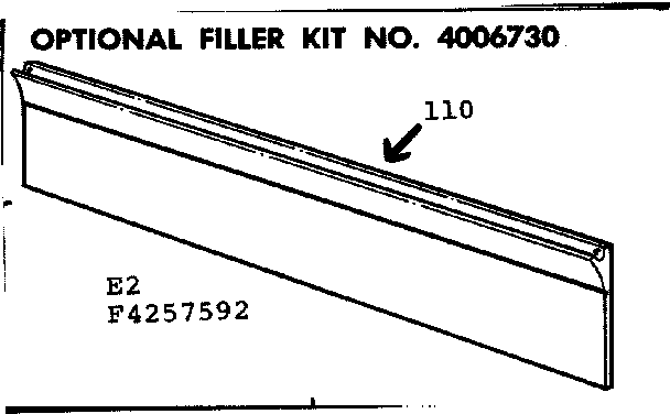 Kenmore 6284257592 optional filler kit no. 4006730 diagram