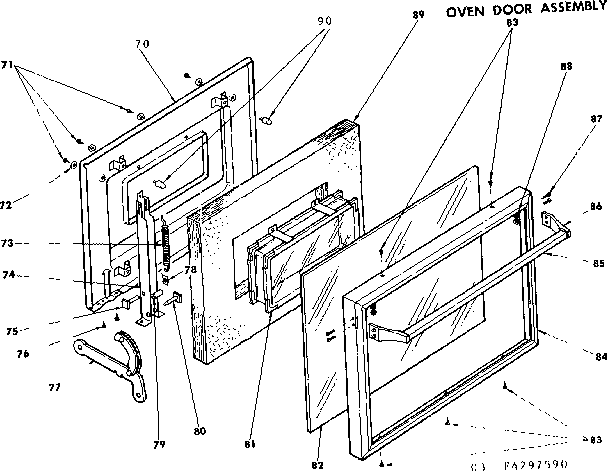 Kenmore 6284297590 oven door assembly diagram