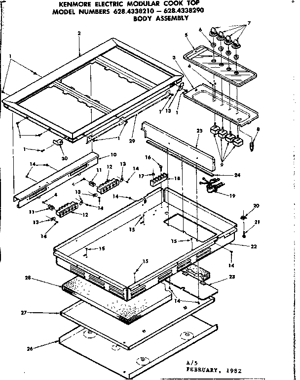 Kenmore 6284338210 body assembly diagram