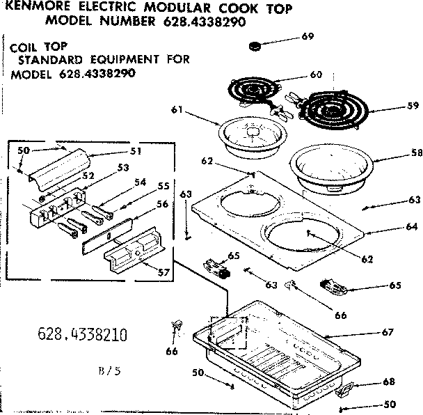 Kenmore 6284338210 coil top diagram