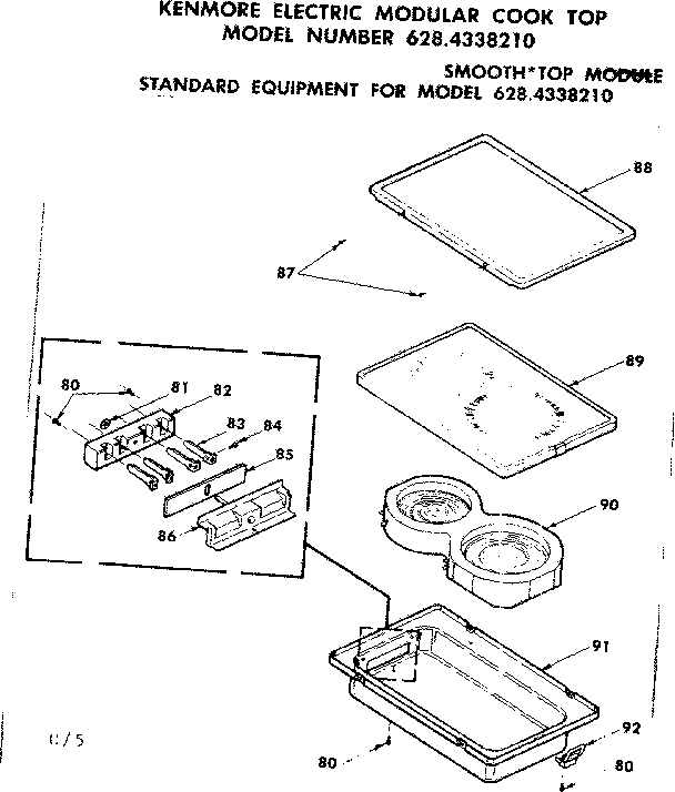 Kenmore 6284338210 smooth top diagram