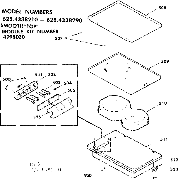 Kenmore 6284338210 smooth top module 4998030 diagram