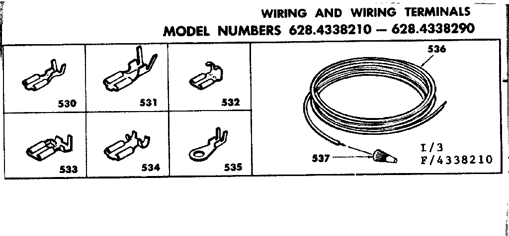 Kenmore 6284338210 wiring and wiring terminals diagram
