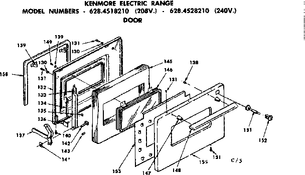 Kenmore 6284528210 door parts diagram
