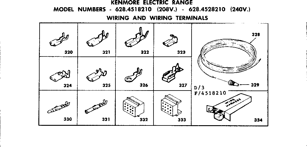 Kenmore 6284528210 wiring and wiring terminals diagram