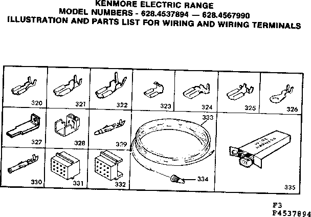 Kenmore 6284567990 wiring and wiring terminals diagram