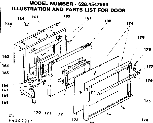 Kenmore 6284547994 door diagram