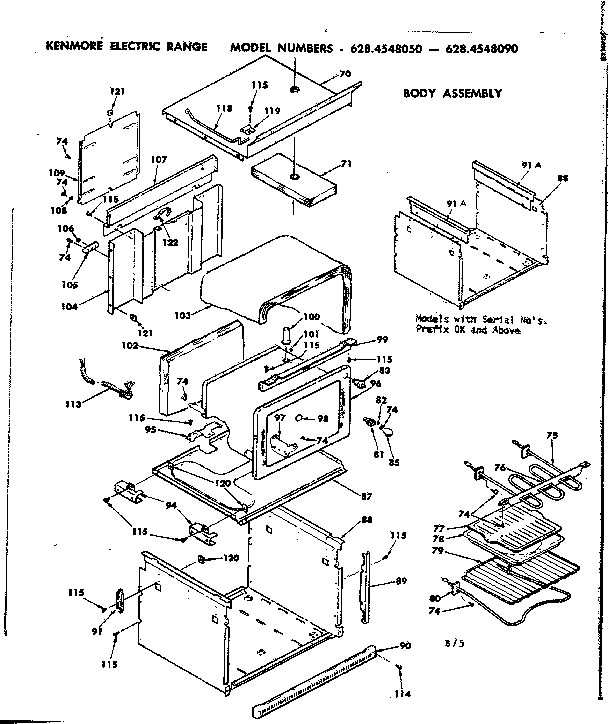 Kenmore 6284548050 body assembly diagram