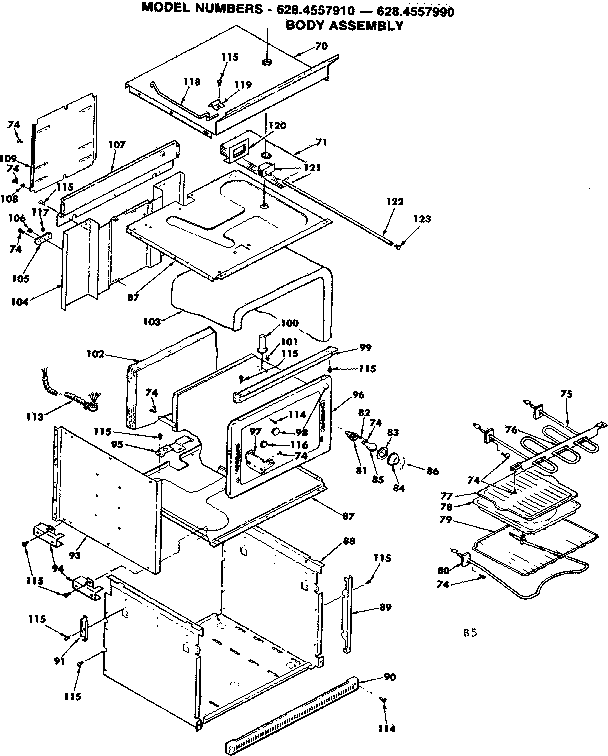 Kenmore 6284557990 body assembly diagram