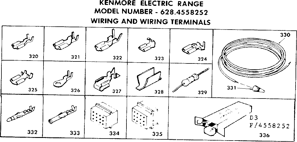 Kenmore 6284558252 wiring and wiring terminals diagram