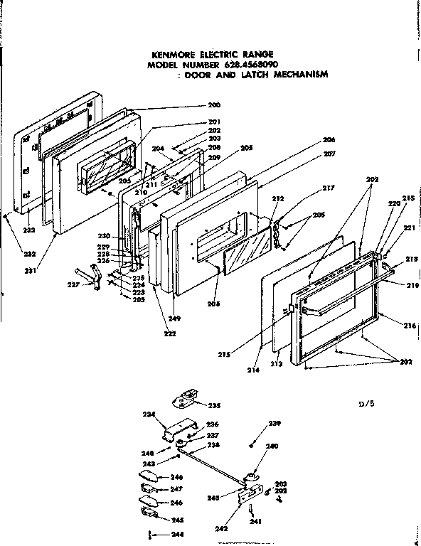 Kenmore 6284568090 door diagram