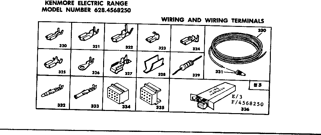 Kenmore 6284568250 wiring and wiring terminals diagram