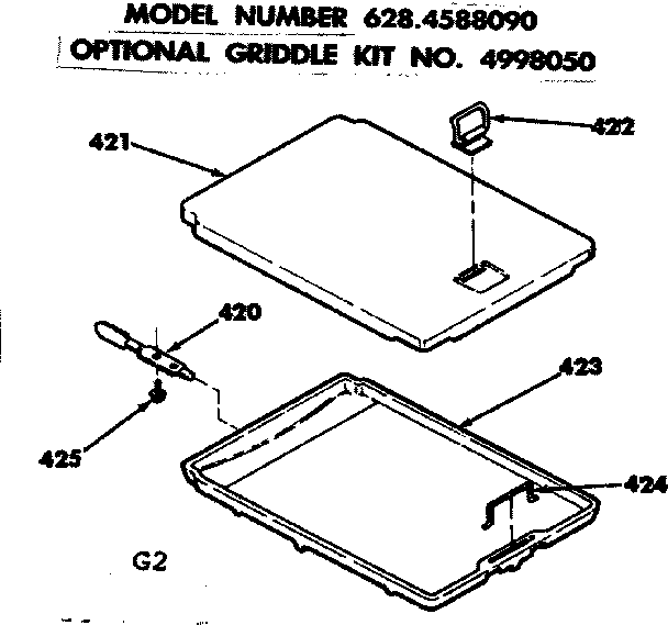 Kenmore 6284588090 optional griddle kit diagram