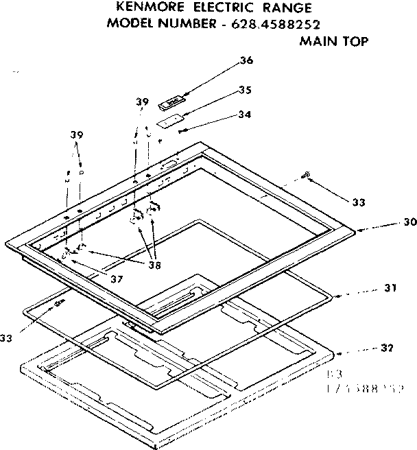 Kenmore 6284588252 main top diagram