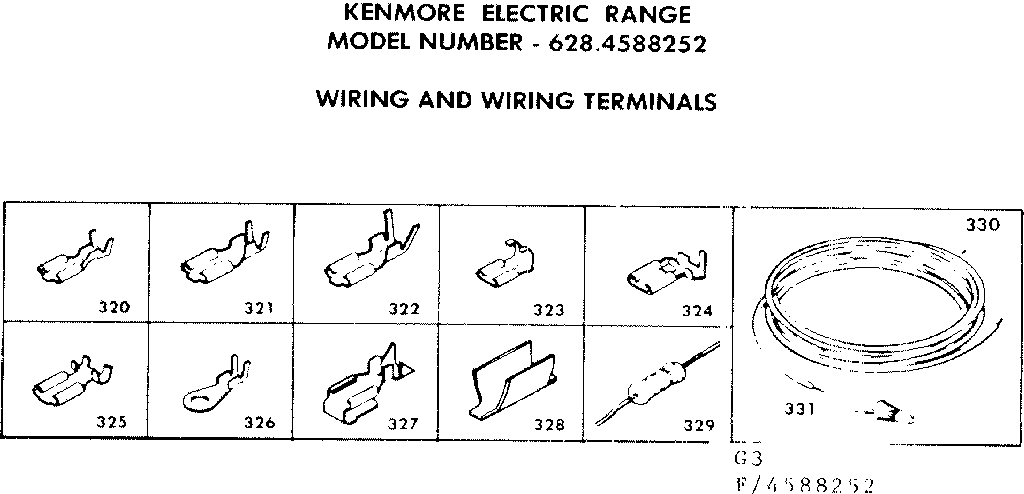 Kenmore 6284588252 wiring and wiring terminals diagram
