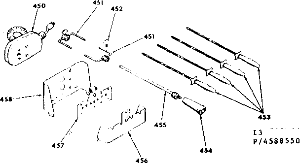 Kenmore 6284588550 optional roti/shish kit diagram