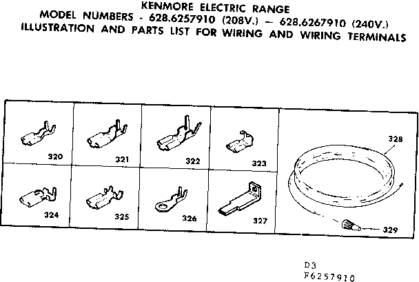 Kenmore 6286267910 wiring and wiring terminals diagram