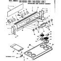 Kenmore 6286367811 backguard and cooktop assembly diagram