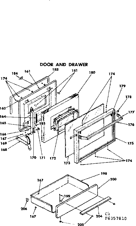 Kenmore 6286357811 door and drawer diagram