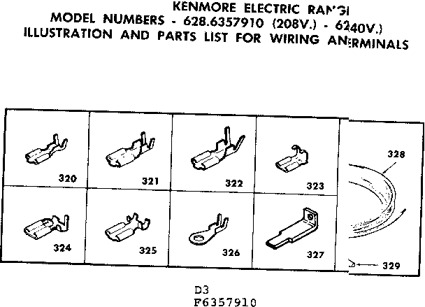 Kenmore 6286357910 wiring and wiring terminals diagram