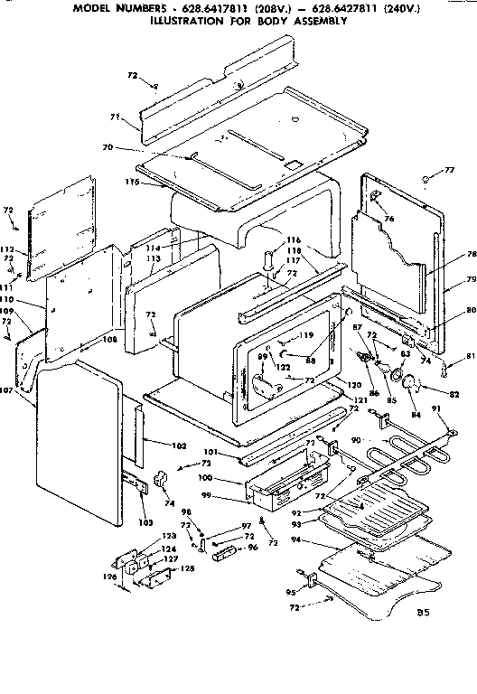 Kenmore 6286427811 body assembly diagram