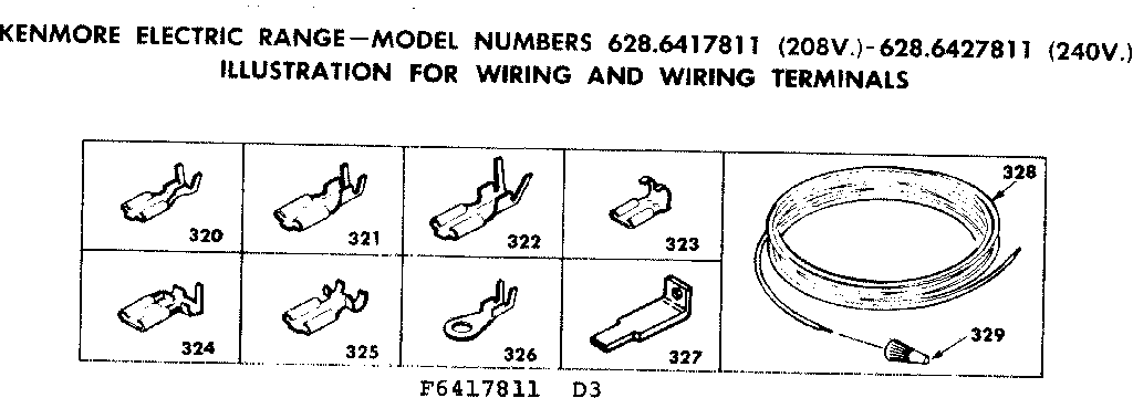 Kenmore 6286427811 wiring and wiring terminals diagram