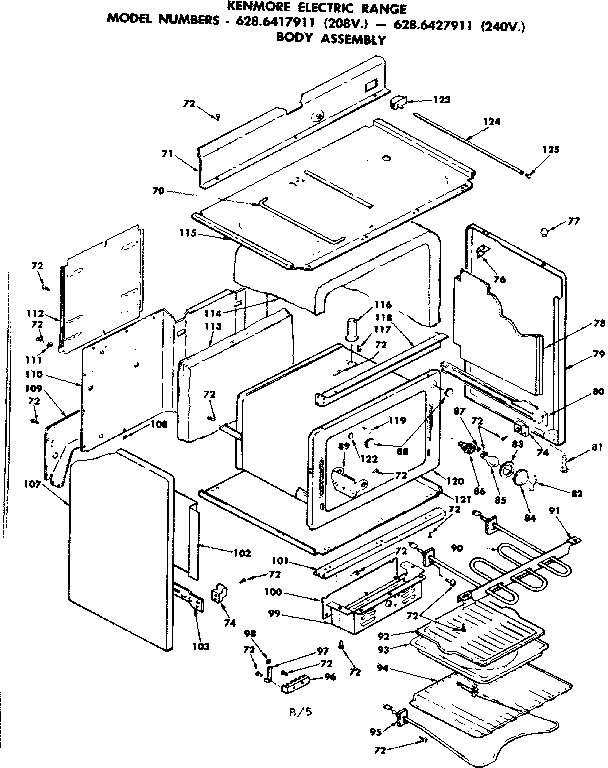 Kenmore 6286417911 body assembly diagram