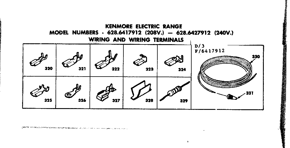 Kenmore 6286427912 wiring and wiring terminals diagram