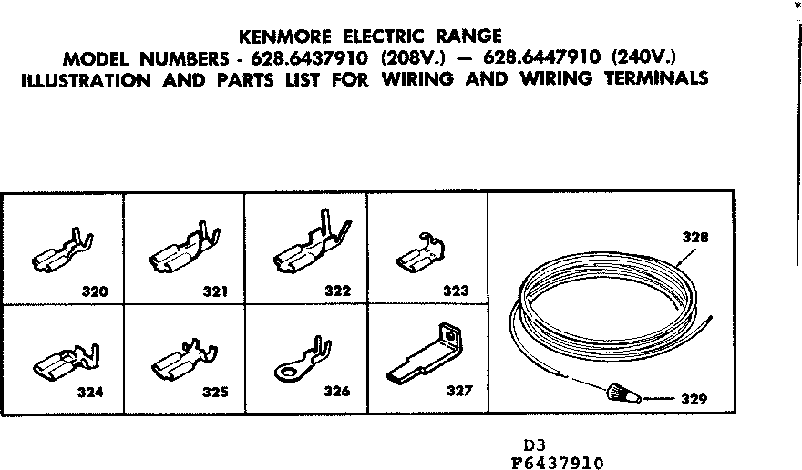 Kenmore 6286447910 wiring and wiring terminals diagram