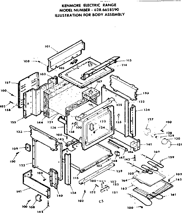 Kenmore 6286658590 body assembly diagram