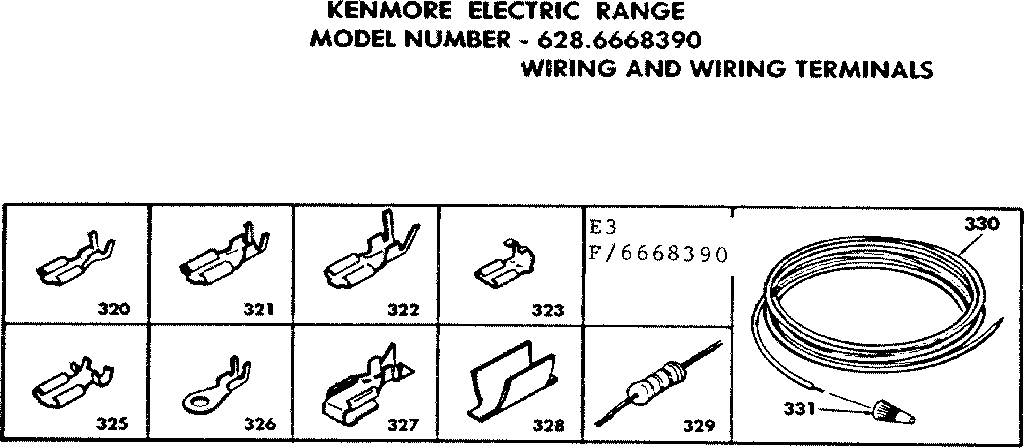 Kenmore 6286668390 wiring and wiring terminals diagram