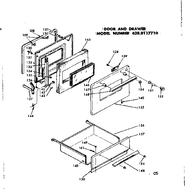 Kenmore 6289117710 door and drawer diagram
