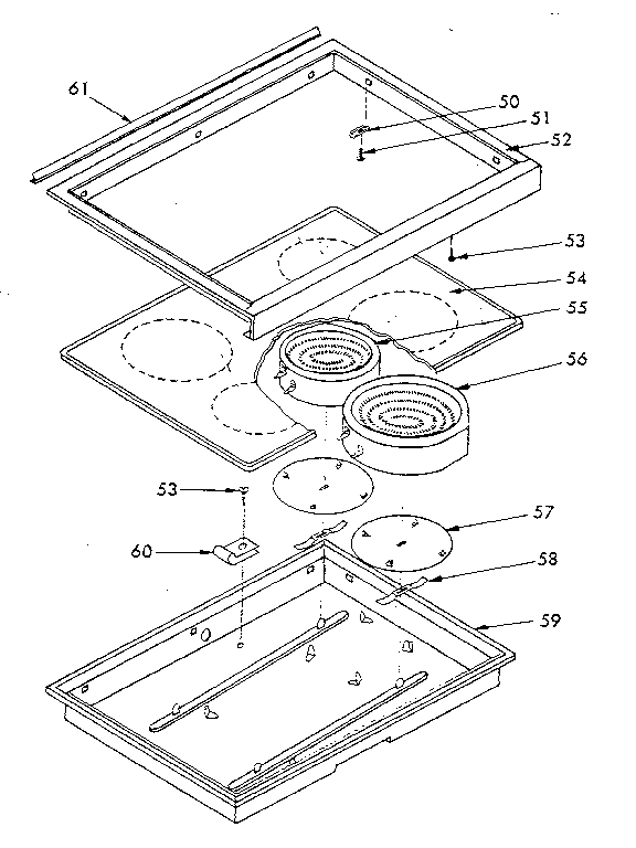Kenmore 6289187610 main top cook surface diagram