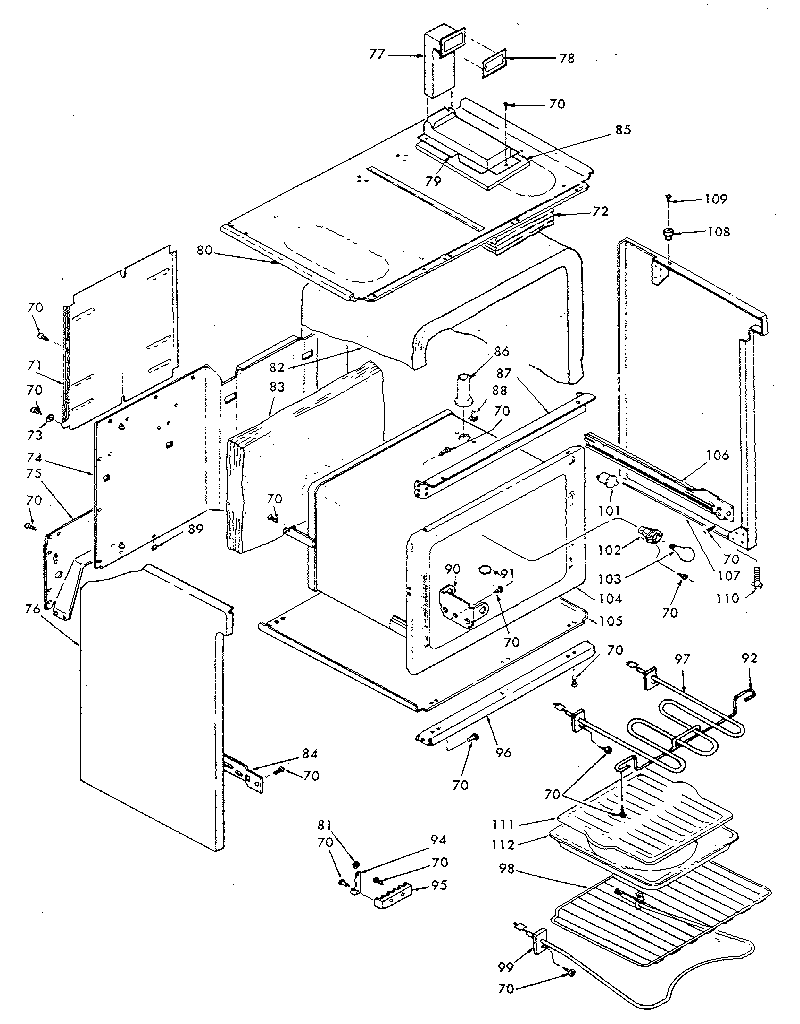 Kenmore 6289187610 body assembly diagram