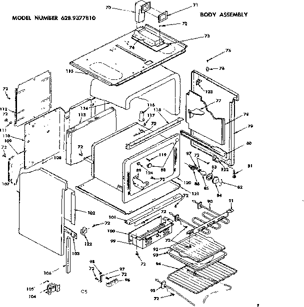 Kenmore 6289377810 body assembly diagram