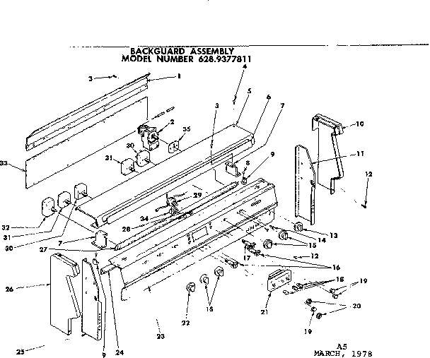 Kenmore 6289377811 backguard assembly diagram