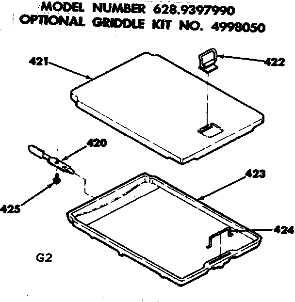 Kenmore 6289397990 optional griddle kit diagram
