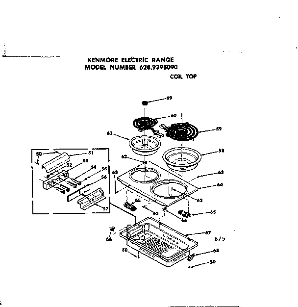 Kenmore 6289398090 coil top diagram