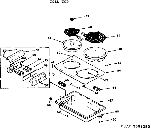 Kenmore 6289398290 coil top diagram