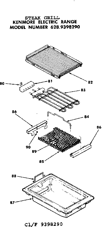 Kenmore 6289398290 steak grill diagram