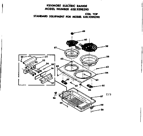 Kenmore 6289398390 coil top diagram