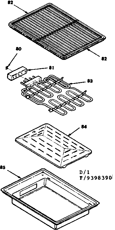 Kenmore 6289398390 steak grill kit no. 4998240 diagram
