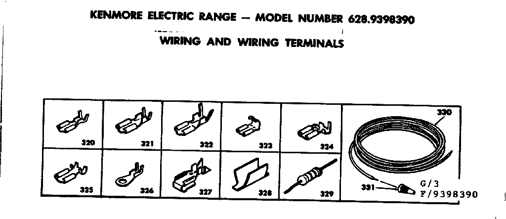 Kenmore 6289398390 wiring and wiring terminals diagram