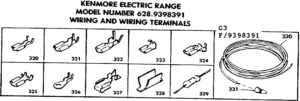 Kenmore 6289398391 wiring and wiring terminals diagram